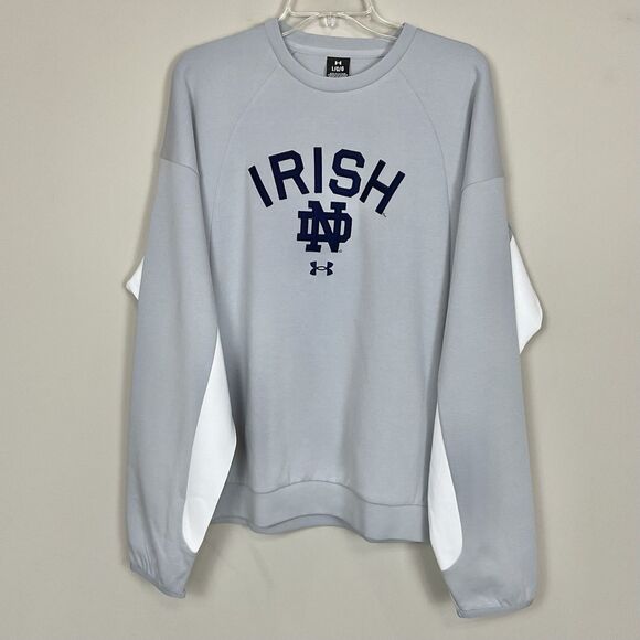 Notre Dame Under Armour Sweatshirt Doubleknit Gameday Sz Lg NWT Fighting Irish - Picture 1 of 10